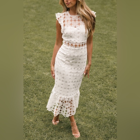 PETAL & PUP LAUREN DRESS - WHITE SIZE 8 B725 - Picture 1 of 5
